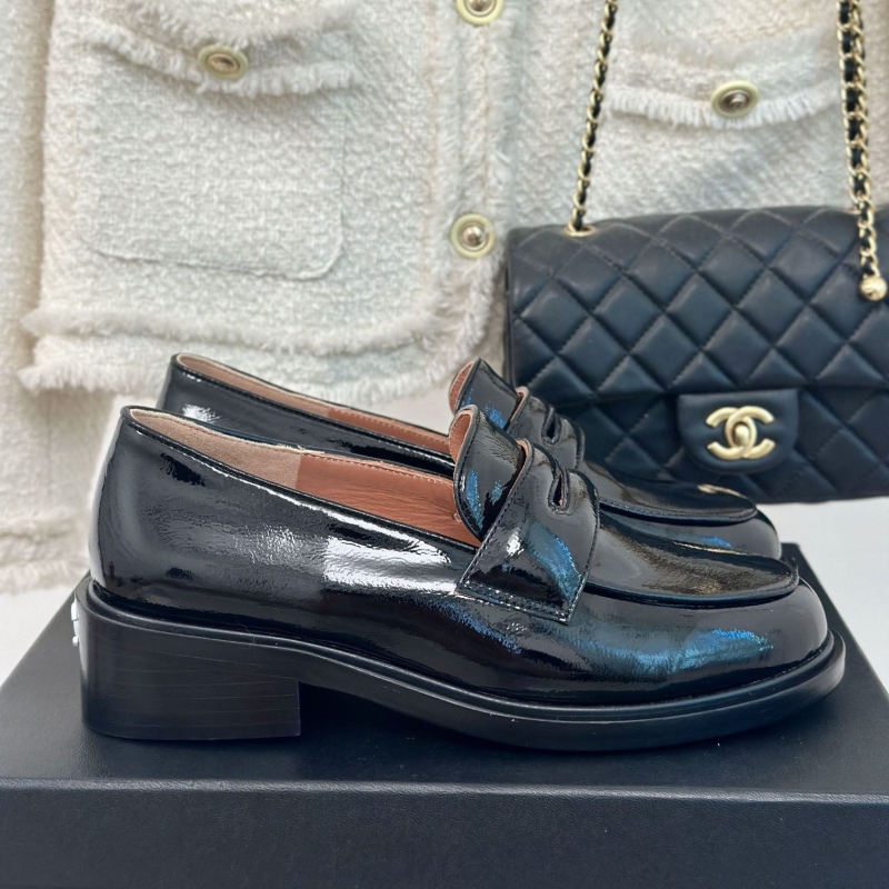 Ch*el leather shoes